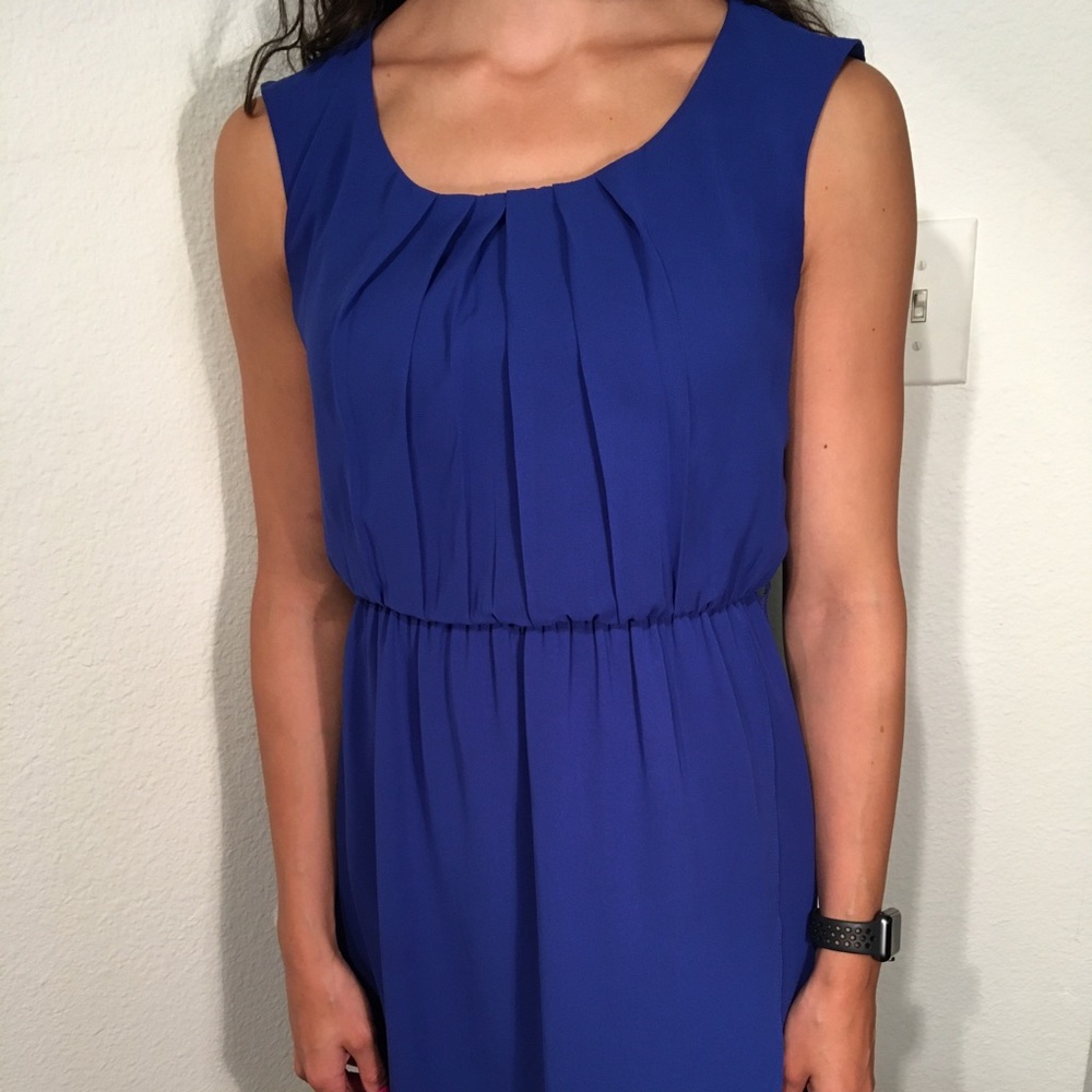 Blue dress with belt